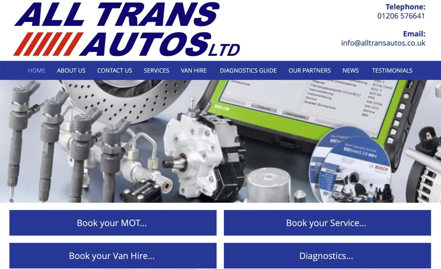 Digital Marketing, All Trans Autos Old Website Design