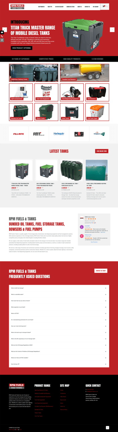 Digital Marketing - RPM Fuels Tanks Web Design